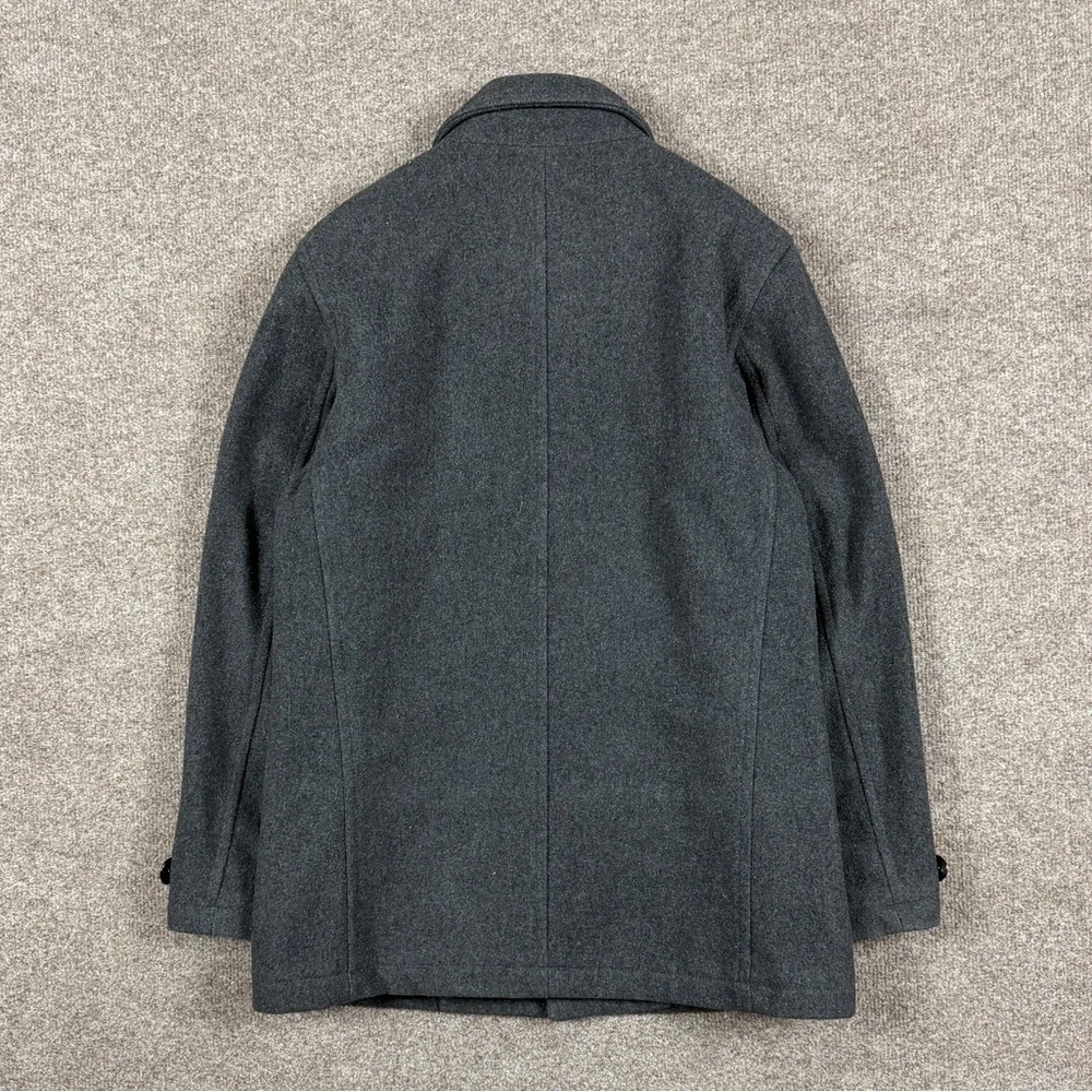Gap Grey Wool Blend Single Breasted Short Overcoat Mens Small Preppy Quilt Lined